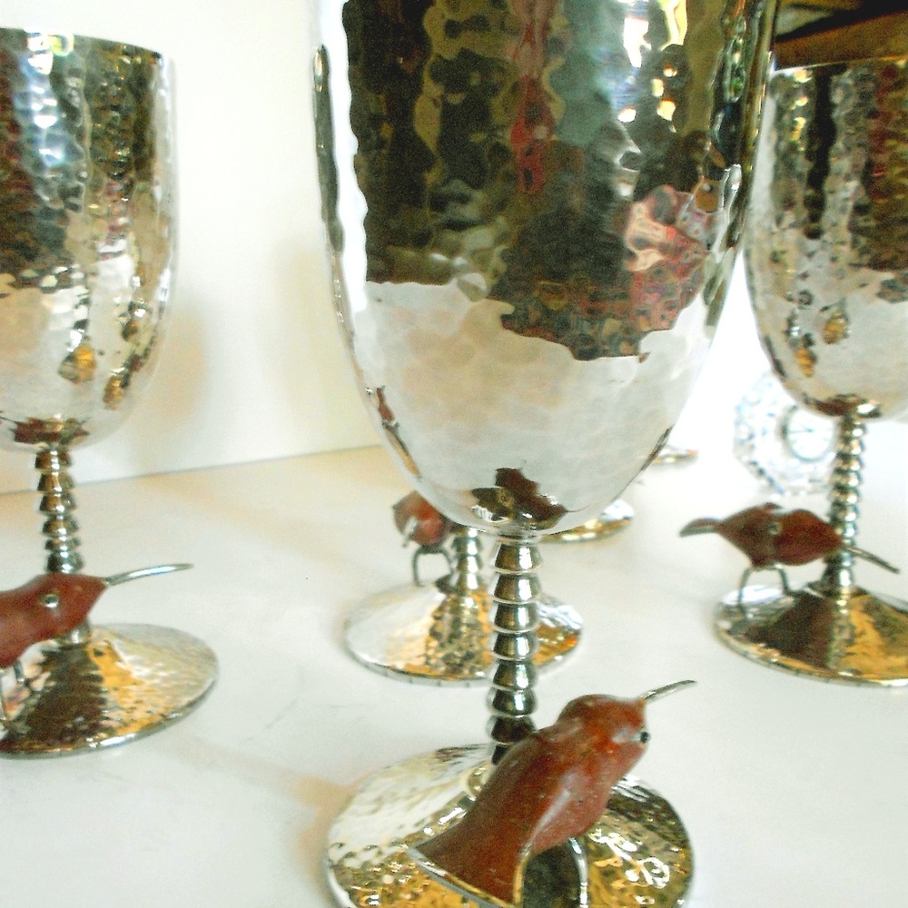 6 LOVELY RARE EMILIA LOS CASTILLO 8" WINE GOBLETS